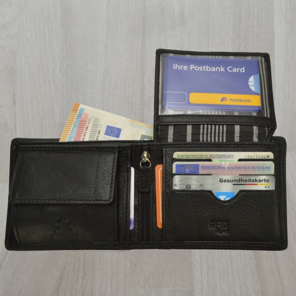 RFID Schutz Links Händergeldbörse Herren Brieftasche feines Nappaleder von Spirit of Nature
